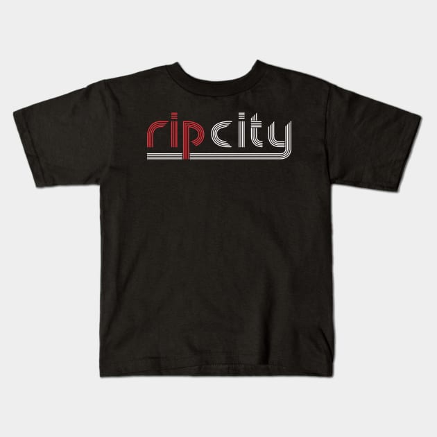 Rip City Black Tee Kids T-Shirt by monitormonkey